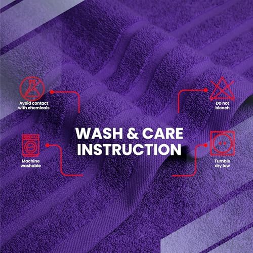 Infinitee Xclusives 100% Ring-Spun Cotton Bath Towels for Bathroom - Pack 2