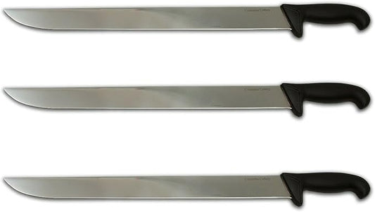Columbia Cutlery 15" Black Gyro Knife. Great for Large Meat cuts like Kebab, Tacos Al Pastor, and Shawarma (3 Pack)