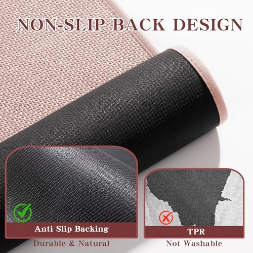 chakme Bathroom Rugs Mat 36x25, Ultra Thin Non Slip Bath Mat Large Quick Dry Absorbent Bath Mat for Bathroom Floor, (Pink, 36"x25")