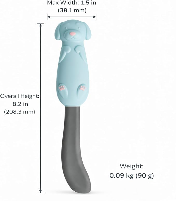 Jar Scraper Spatula - Silicone Scraper, Cute Kitchen Accessories, Unique Fun Cooking Kitchen Gadgets for Foodies - BPA-free & 100% Food Safe (Puppy - Blue)