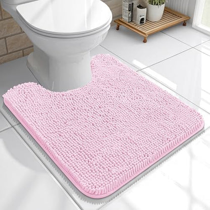 OLANLY Toilet Rugs U-Shaped 20x20, Soft Absorbent Chenille Contour Rugs