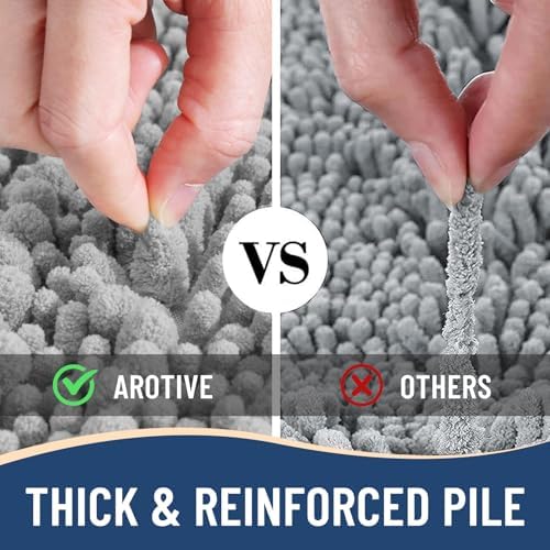 Arotive Bathroom Rugs Mat 40x24, Soft Absorbent Chenille Shaggy Bath Mat