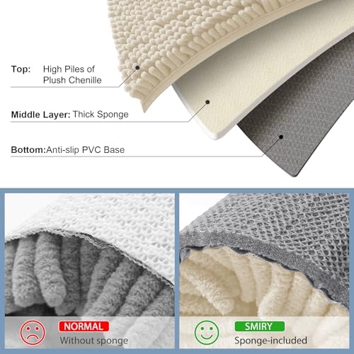 Smiry Bathroom Rugs 36X24, Luxury Chenille Extra Soft Absorbent Bath Mat