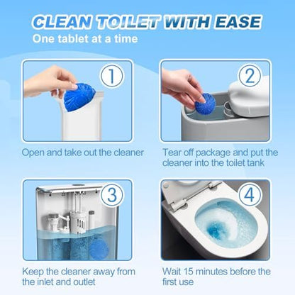KIISIISO Toilet Bowl Cleaner Tablets,30 Pack, Auto Cleaning, Long-Lasting