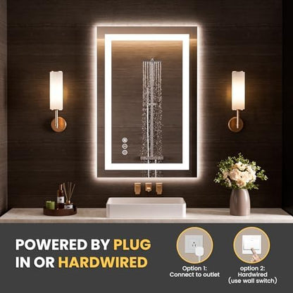 LOAAO 28"X34" LED Bathroom Mirror with Lights, UL Listed