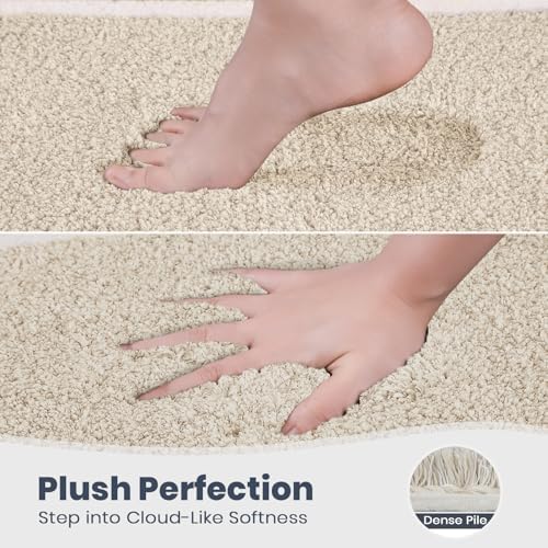 PURRUGS Bathroom Rug, Bath Mat, 30" x 60", Beige