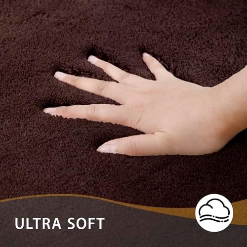 MINIDEAR Bathroom Rugs 36x24 Dark Brown - Thick Memory Foam Bath Mat, Ultra Soft & Plush Fluffy, Non-Slip, Quick Dry, Absorbent Washable Floor Microfiber Mat for Tub, Home Decor Accessories