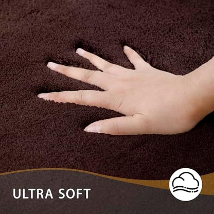 MINIDEAR Bathroom Rugs 36x24 Dark Brown - Thick Memory Foam Bath Mat, Ultra Soft & Plush Fluffy, Non-Slip, Quick Dry, Absorbent Washable Floor Microfiber Mat for Tub, Home Decor Accessories