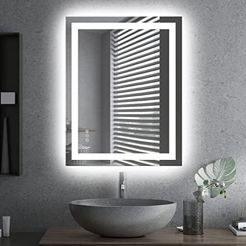 Amorho LED Bathroom Mirror, 28"X36" with Front Light and Backlit