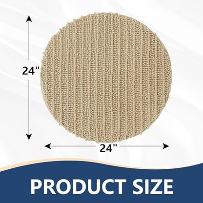 Arotive Round Bathroom Rugs 24x24, Soft Absorbent Chenille Shaggy Bath Mat