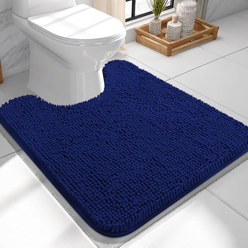 OLANLY Toilet Rugs U-Shaped 24x24, Soft Absorbent Chenille Contour Rugs