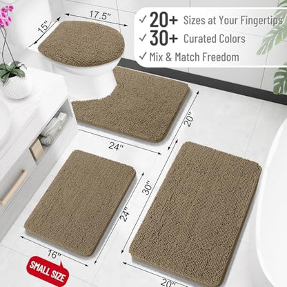 OLANLY Bathroom Runner Rugs 40x24, Extra Soft Absorbent Chenille Bath Rugs