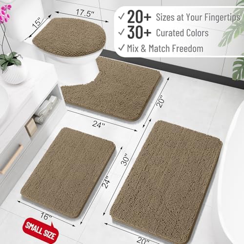 OLANLY Bathroom Rugs 32x20, Extra Soft Absorbent Chenille Bath Rugs