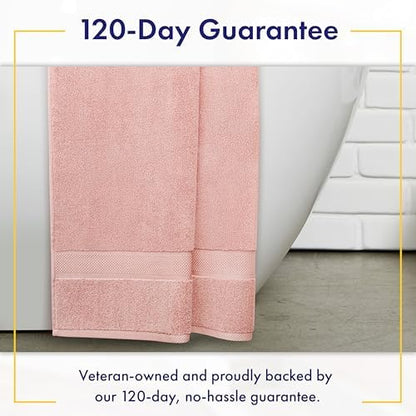 Alusa Home 100% Organic Luxury Bath Sheets - GOTS Certified - Extra Large 35x70 Inches (Pack of 2) Zero-Twist, Long-Staple Cotton Bath Sheet Set (Blush Pink)