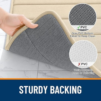 OLANLY Memory Foam Long Bathroom Rugs Runner 59x20, Super Soft Absorbent