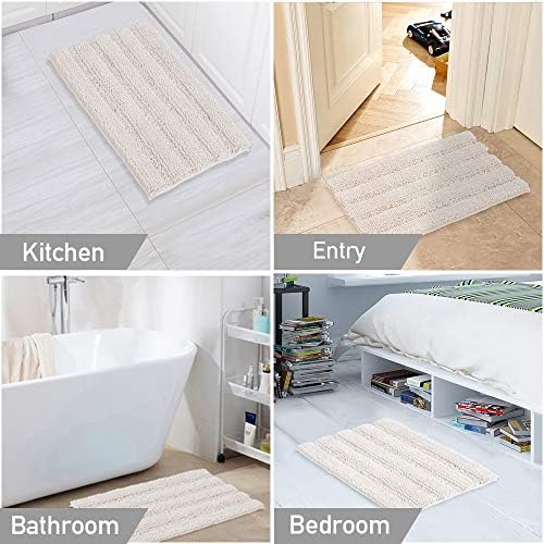 2 Piece Bathroom Rug Set with Toilet Mat, Soft Absorbent Chenille, Non-Slip