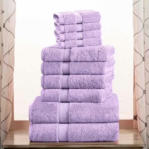 Superior Egyptian Cotton Ultra Plush & Absorbent, 10 Piece Set, Purple