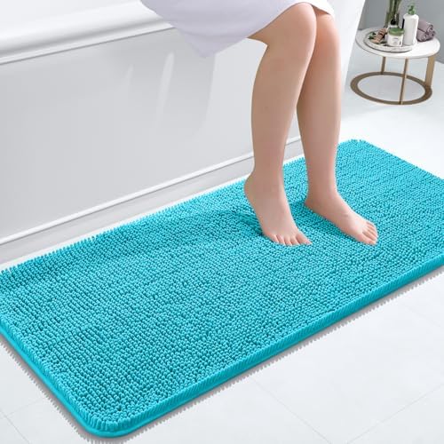 OLANLY Bathroom Runner Rugs 47x20, Extra Soft Absorbent Chenille Bath Rugs