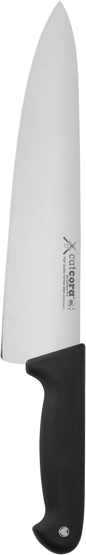 CAT CORA Chef Knife, Professional 10-Inch German Steel Blade For Produce, Meat, Herb Cutting, Ergonomic Soft-Grip Handle, NSF-Certified Kitchen Knife