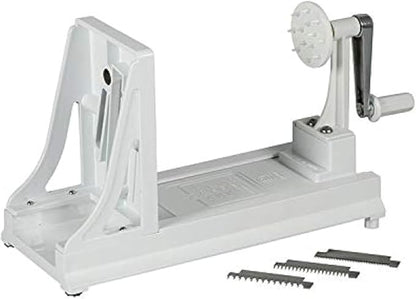 Benriner Turning Slicer, with 4 Japanese Stainless Steel Blades, White