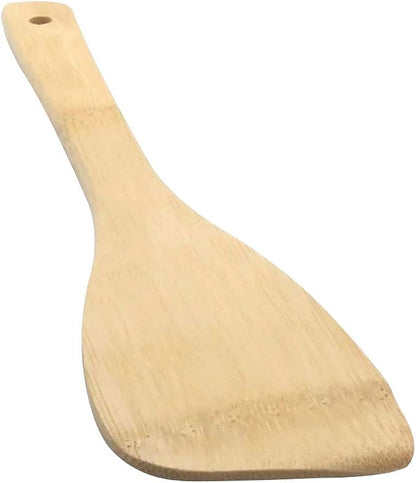 11.8-Inch Natural Wood Turners Bamboo Utensil Kitchen Wooden Cooking Tools Spoon Spatula Cooking, Stir Fry and Mixing, essential Tools (Oblique line)