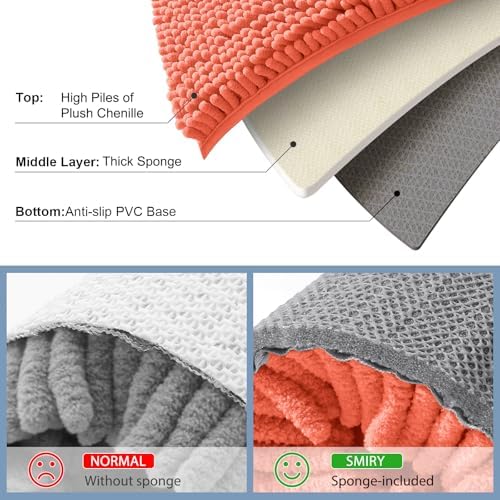 Smiry Bathroom Rugs 59X20, Luxury Chenille Extra Soft Absorbent Bath Mat
