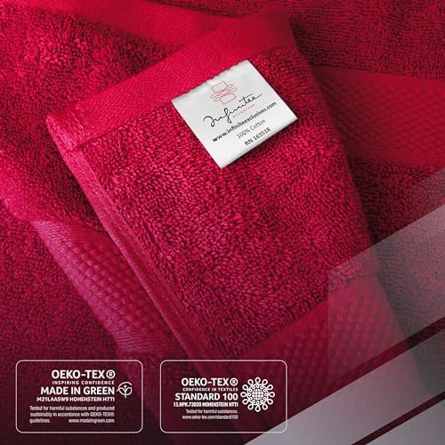 Infinitee Xclusives 100% Cotton Bath Towel Set – 8 Piece Bathroom Towel Set