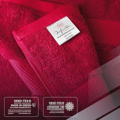 Infinitee Xclusives 100% Cotton Bath Towel Set – 8 Piece Bathroom Towel Set