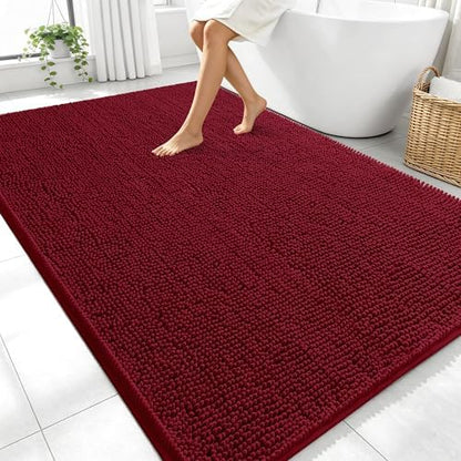 OLANLY Large Bathroom Rugs 70x46, Extra Soft Absorbent Chenille Bath Rugs