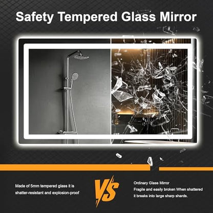 TRAHOME LED Bathroom Vanity Mirror with Lights, 30"x40" Lighted Wall Mirror