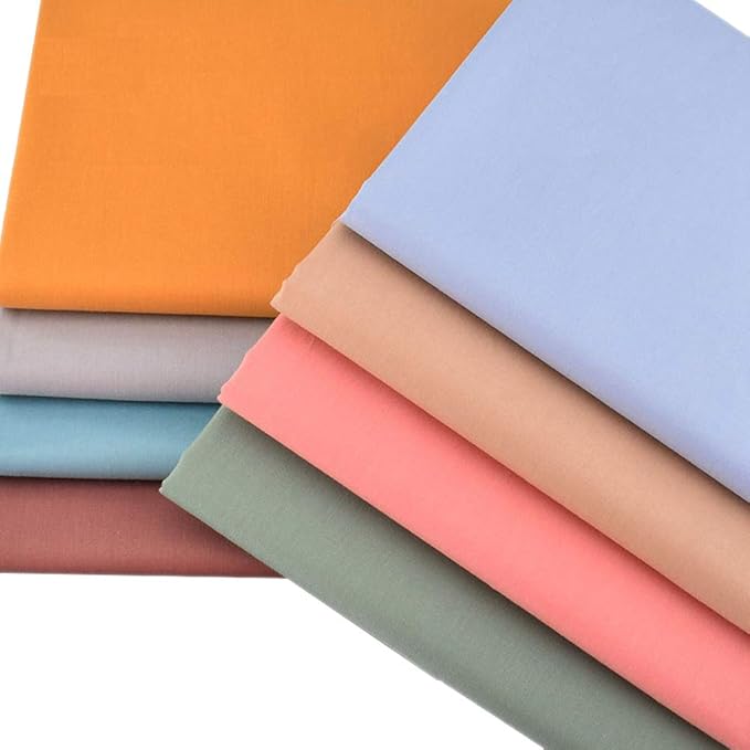 Fabric, 8 pcs/lot Fat Quarter Fabric Bundles Top Cotton 19.69"x19.69" (50 x 50cm) Quilting Cotton Craft, Pre-Cut Squares Sheets for Patchwork Sewing Quilting Crafting, Bright Solid Color.