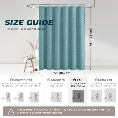 Teal Boho Fabric Shower Curtain 72 x 78 Inches