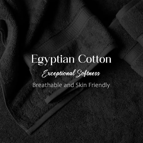 Superior Egyptian Cotton Ultra Plush & Absorbent, 3 Piece Set, Black