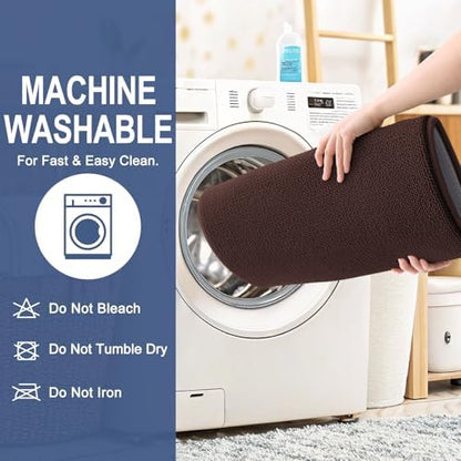 OLANLY Memory Foam Large Bathroom Rugs 40x32, Absorbent Bath Mat, Brown