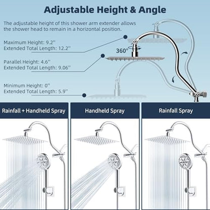 Hibbent All Metal cUPC Certified High Pressure Rainfall 8'' Shower Head