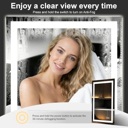 30x20 LED Bathroom Mirror with Lights, Lighted Vanity Mirror for Wall