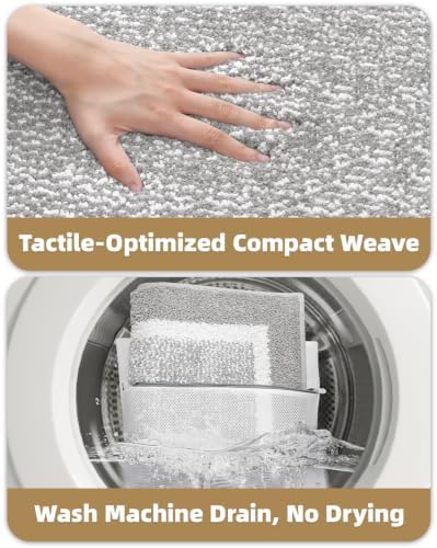 Color&Geometry Simple and Stylish Bathroom Runner Non Slip, 24"x43" Gray Bath Runner Rug, Absorbent, Soft, Washable, Microfiber Bath Mat Bathroom Carpet