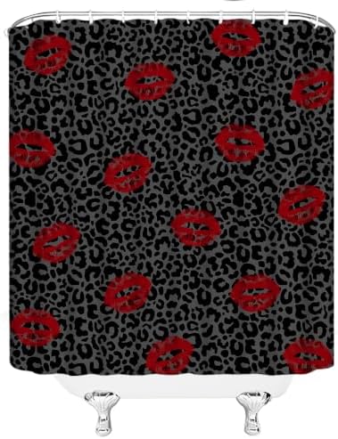 Polka Dot Shower Curtain Bathroom Decor with Hooks,67" Wx70 H