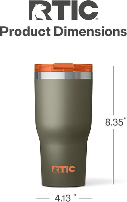 RTIC 30oz Essential Tumbler with Lid, Ceramic Lined, Insulated, Stainless Steel, Metal, Double Wall Vacuum-Insulation, Travel Cup for Iced Coffee, Tea, Hot and Cold Drink, Trailblazer
