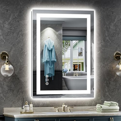 Briivue 24x36 Inch LED Bathroom Mirror with Lights, Backlit & Front Lit