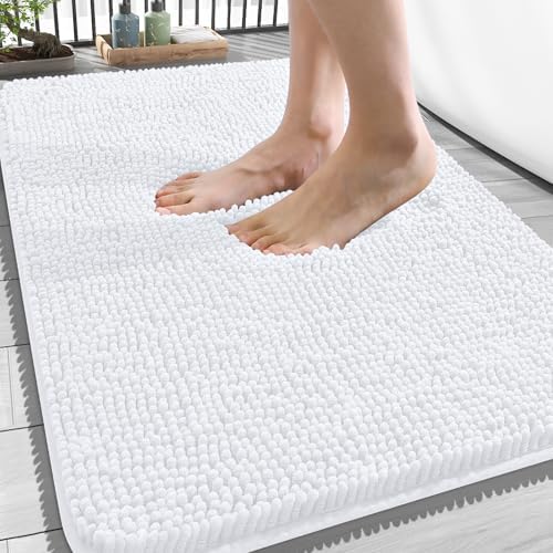 OLANLY Bathroom Rugs 34x21, Extra Soft Absorbent Chenille Bath Rugs