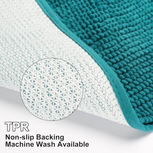 Urvoix Bathroom Rugs Sets 3 Piece, Chenille Non-Slip Bath Rug Set