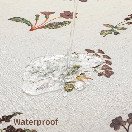 Colorful Star Farmhouse Floral Linen Shower Curtain, Vintage Boho Shower Curtain for Bathroom, French Country Pattern Waterproof Bathroom Curtains, 72" W x 72" L