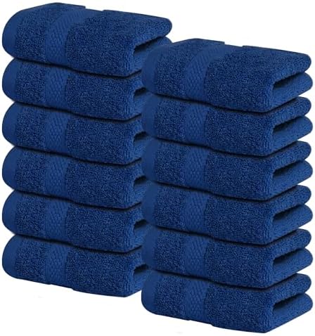 Infinitee Xclusives 100% Cotton Luxury Wash Cloths for Showering - 12 Pack