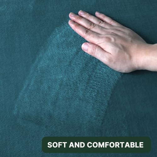 H.VERSAILTEX Kitchen Mat Non Slip Memory Foam Flannel Velvety Runner Rug Water Absorbent Soft Kitchen Rugs Set for Floor Standing Rugs(47" x 17" + 24" x 17", Dark Teal)