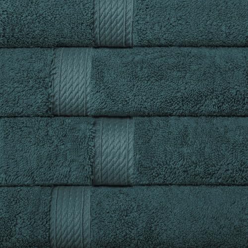 Superior Egyptian Cotton Plush & Absorbent, Hand Towel Set of 4, Teal