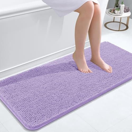 OLANLY Bathroom Runner Rugs 47x20, Extra Soft Absorbent Chenille Bath Rugs