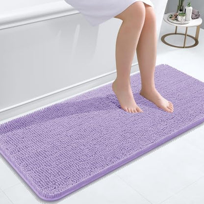 OLANLY Bathroom Runner Rugs 47x20, Extra Soft Absorbent Chenille Bath Rugs