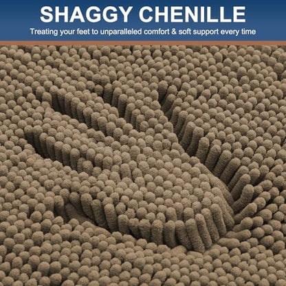 Smiry Bathroom Rugs 36X24, Luxury Chenille Extra Soft Absorbent Bath Mat
