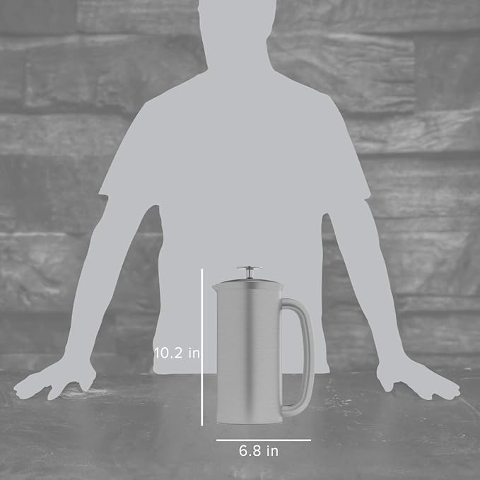 ESPRO Fathers Day French Press Coffee Maker for Dad, Pro P7 Brushed Stainless Steel 304, Patented Double Walled Micro-Filter, Insulated Grit-Free Brew, Heat Resistant BPA Free, 32oz